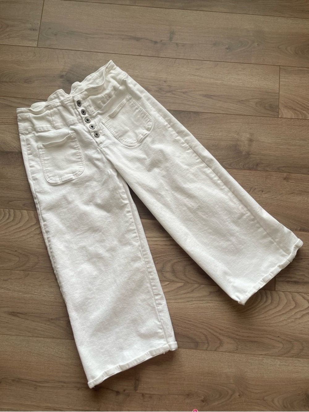 High Waisted White Wide Leg Flare Jeans